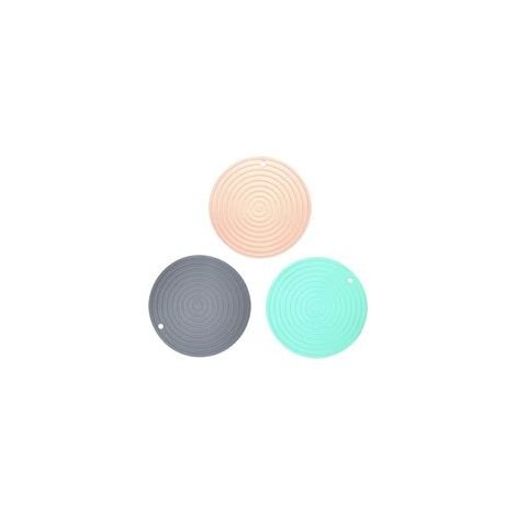 Tapis De Table Ronds Silicone De sous Plat Antidérapant Et Résistant Chaleur pour Cuisine comme Tapis De Bol Et Mat De Plat (1/5)