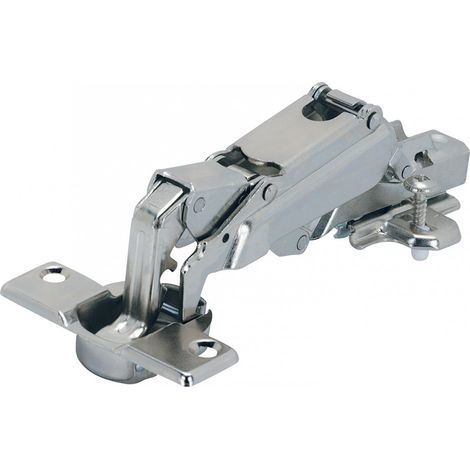 Hettich – Charnière invisible à encastrer Ø35 mm – Recouvrement total – Angle d'ouverture 165° – Acier nickelé – Réglable en profondeur et hauteur