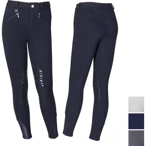 13/14 anni, bianco: Pantaloni equitazione Winner per bambino in cotone con grip