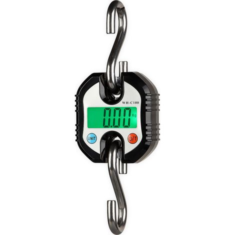 WeiHeng WH-C100 Mini Robuste digitale elektronische Waage, Edelstahl, mit Haken und LCD-Anzeige, für Hängekrane, 150 kg, doppelte Genauigkeit. (1/5)