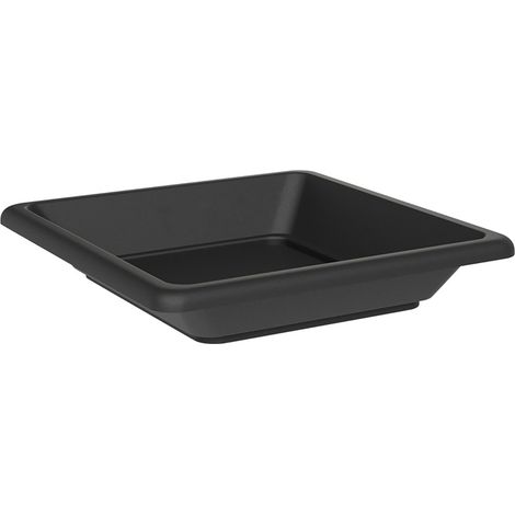 Sottovaso Quadrato per Vaso Tera Nazca Sand 45x45 cm in Plastica Riciclata Antracite