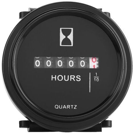 Contaore meccanico rotondo 8-80V, timer per motori di auto, camion e imbarcazioni. Elevata precisione per uso professionale.