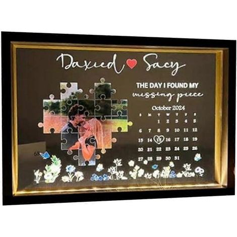 Cadeaux pour couples : Plaque acrylique, Cadre photo, Lampe acrylique, Cadeaux pour anniversaire, mariage et Saint-Valentin (1/5)