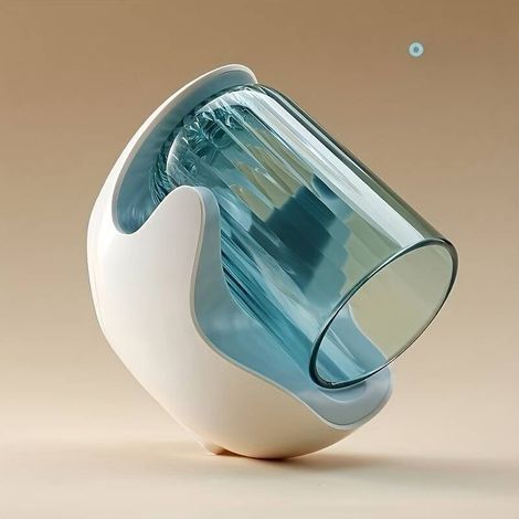 Porte-brosse à dents avec gobelet, gobelet magnétique simple pour bain de bouche, porte-brosse à dents mural (1/5)