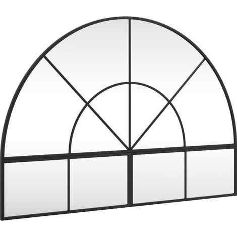 Maison Exclusive - Wandspiegel Schwarz 100x70 cm Gewölbt Eisen