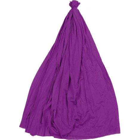 Hamac de yoga aérien en tissu élastique violet foncé, idéal pour les professionnels et les débutants. (1/5)