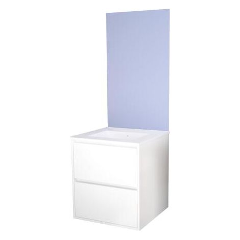 ONDEE - Mueble de baño BELIS + Espejo empotrado  - Entregado montado - Ancho: 60cm - Acabado: blanco