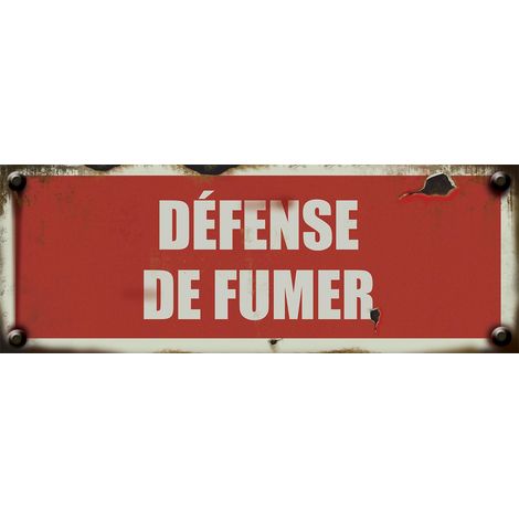Panneau vintage Défense de fumer - Rigide 330x120mm - 4019352