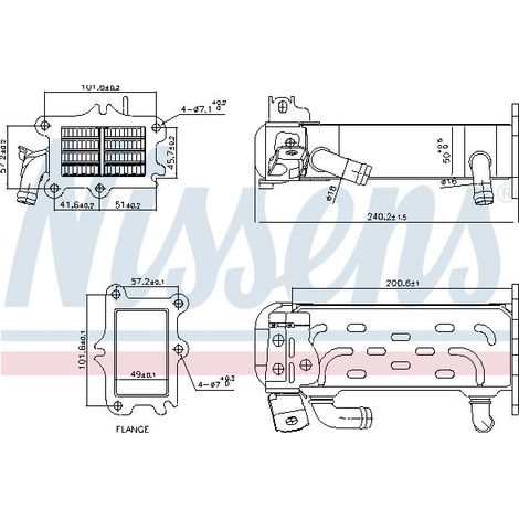 Radiateur, réaspiration des gaz d'échappement NISSENS 989447 MERCEDES-BENZ
