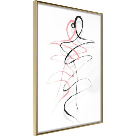 Affiche Murale Encadrée "Dancing Souls" 21 x 30 cm Or