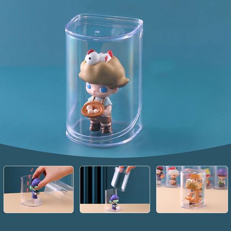 Boîte de rangement anti-poussière pour figurines, vitrine transparente en plastique pour figurines de dessins animés. (1/5)