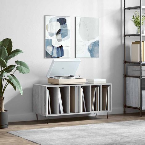 vidaXL Record Cabinet Grey Sonoma 100x38x48 cm Engineered Wood (1/5)