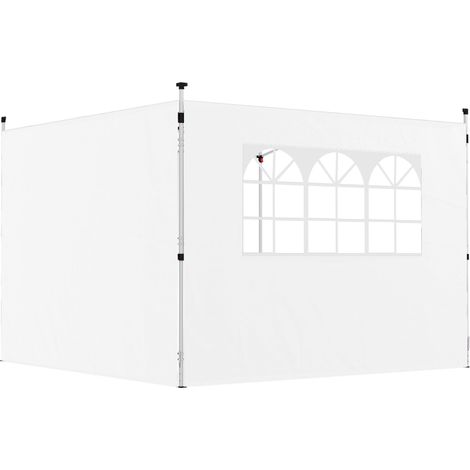 Parois latérales pour tonnelle - Outsunny - lot de 2 - pour tonnelle 3 x 3 m - tissu Oxford 210D - blanc