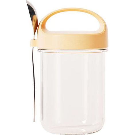 Pot de lait et yaourt – pot de muesli à emporter – verre avec couvercle – Jaune