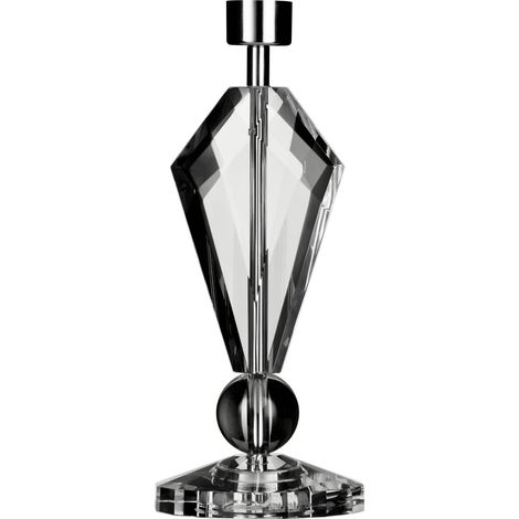 Premier Housewares Black Diamond Crystal Lamp Base Only Contemporary Bases With Clear Glass For Bedroom / Living Room / Hallways / Lamp Base For Table 15 x 40 x 15