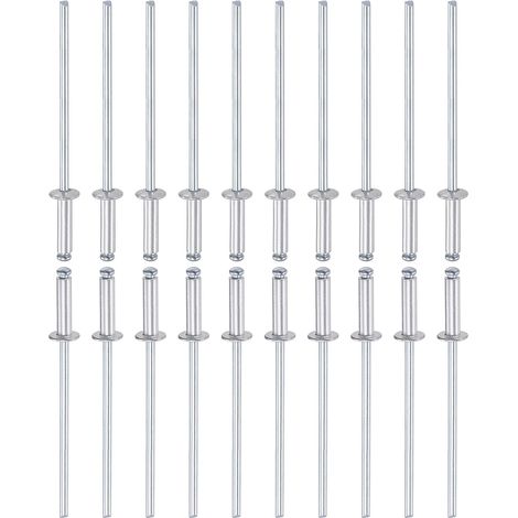 2.4mm x 9mm (DxL) Blind Rivets - 120Pack - Machinery Assembly - Aluminum Open Dome End Rivet (1/5)