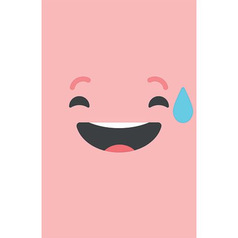 Sticker réfrigérateur et lave vaisselle, smiley sourire géné rose positivité déco, 75 cm X 49 cm (1/3)