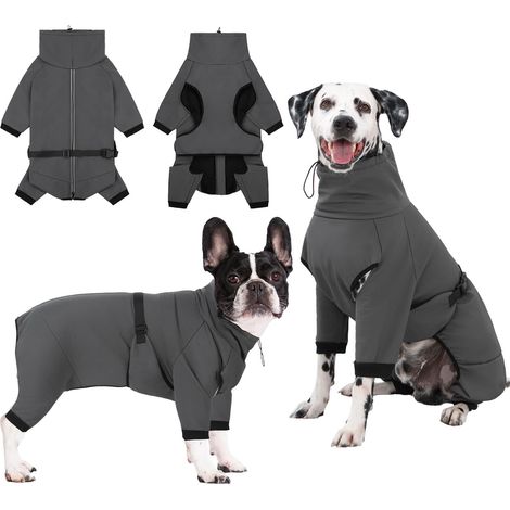 Manteau Chien Imperméable Manteaux pour Chiens Veste avec Jambes d'hiver Polaire Chaude Fermeture éclair réfléchissante Petit Moyen Grand (1/5)