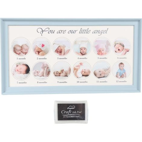 Fotorahmen mit blauen Baby-Hand- und Fußabdrücken (1/3)