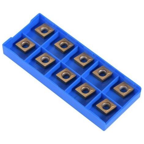 Lot de 10 plaquettes carbure CCMT09t304 CCMT32.5 Inserts CNC métal dur pour tournage acier inoxydable Angle de coupe 80° (1/5)