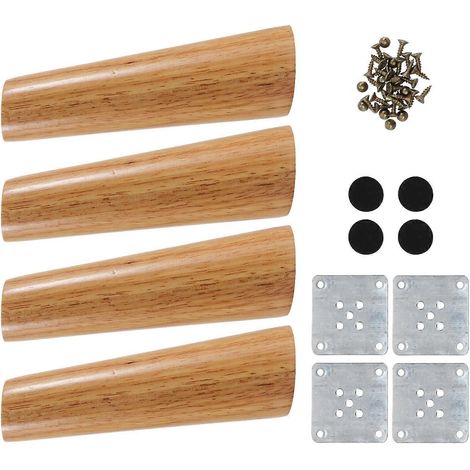Pieds de table en bois massif de style nordique, adaptés aux tables, ensemble de pieds de meubles en chêne (1/5)