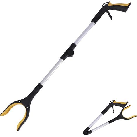 Pince De Préhension - 81 Cm - Rotative Pivotante - Pour Ramassage Jardin Et Intérieur - Jaune (1/5)