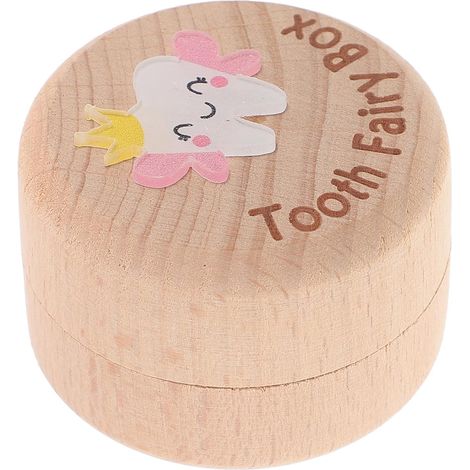 Boîte à Dents de Lait en Bois pour Bébé sans Bords Rugueux, Design Mignon et Sécurisé, Contenant pour Dents et Cheveux, Présent Nursery (1/5)