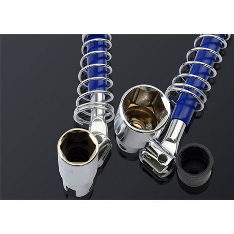 Herramienta para extraer bujías de coche, llave en T flexible, llave de vaso para bujías, vaso de 16 mm, junta universal. (1/2)