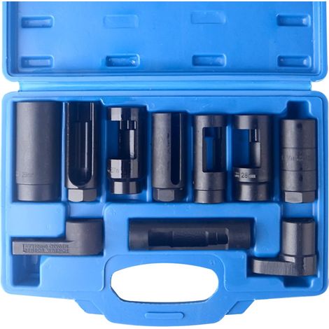 10-piece set of 1/2" and 3/8" lambda sensor wrenches - 22, 27, and 29 mm sockets  Lambda sensor tool kit for lambda sensor removal and automotive repair (1/5)