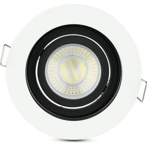 Support Spot Encastrable GU10 - Rond - Aluminium Blanc - 90mm - VT-781RD-WH TA-3595 (1/5)