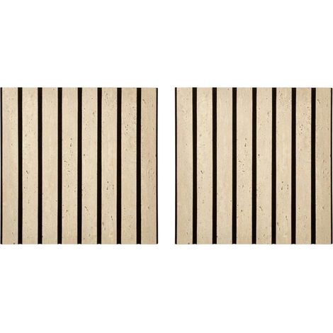 Lot de 2 Panneaux Acoustiques Adhésifs Effet Travertin "Ribo" 30x30cm Marron