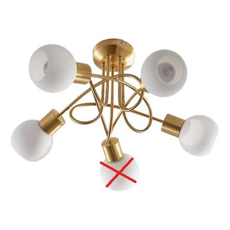[GEBRAUCHT] Lindby Deckenlampe Deckenlampe Lampe Leuchte Elaina 5 Fl, Messing Unvollständig B-Ware