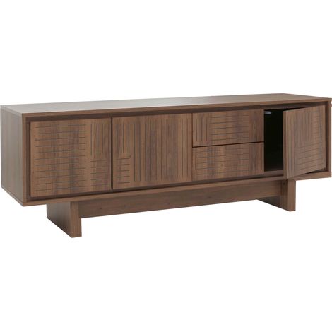 [NEUWERTIG] TV-Rack HHG-911, TV-Board Fernsehtisch Lowboard Kommode, Schubladen Ablagen, Melamin 51,5x150x39,5cm braun