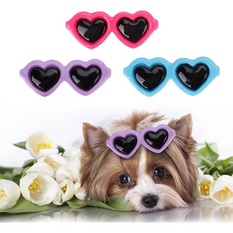 Lot de 3 pinces à cheveux en forme de lunettes, accessoires de toilettage pour chats et petits chiens (A) (1/5)