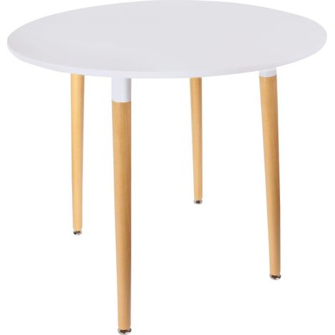 Table de Repas Scandinave "Pulego" 76cm Blanc (1/5)
