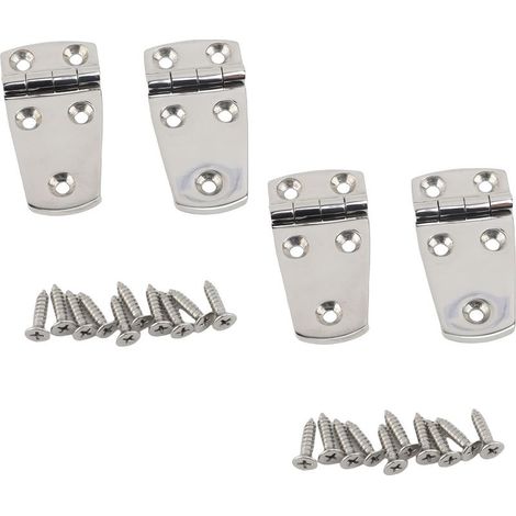 Charnières en acier inoxydable 316 de qualité Marine, pour armoire de trappe de bateau, 5 trous 76x38x4mm avec vis M5x20, 4 jeux. (1/2)