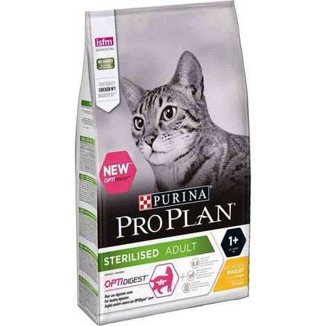 Croquettes Pro Plan OPTIDIGEST Chat Sterilisé Poulet : 3 kg (1/2)