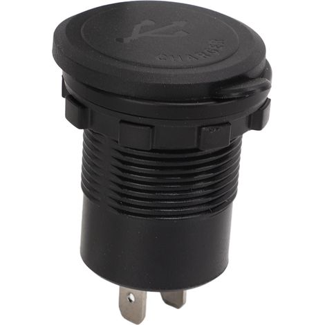Chargeur de voiture USB double port USB QC3.0 à charge rapide avec voyant bleu et interrupteur marche/arrêt 12-24 V universel pour moto et camping-car (1/5)