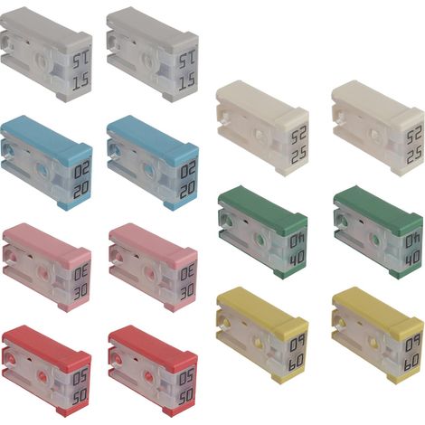15A 20A 25A 30A 40A 50A 60A 32V Mini Box Fuse Mcase Type Car Slot Kit (14pcs) (1/5)