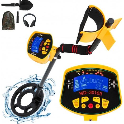Détecteur De Métaux Détecteur D'or + Ecran LCD + Casque + Pelle Imperméable HD - Sensibilité 13 cm min Longueur Ajustable 102-130 cm (1/5)