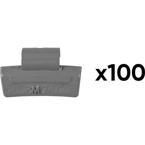 JBM54669 Boîte de 100 contrepoids en zinc avec agrafe de 20 g, spéciale pour jante en alliage