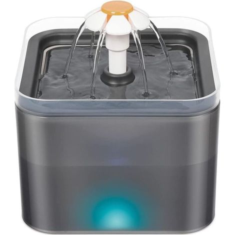 Fuente de agua para perros y gatos con LED, dispensador automático ultrasilencioso, capacidad de 2 litros con 1 filtro de carbón activado. (1/5)