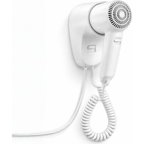 Asciugacapelli a parete professionale da 1300W con 2 Velocità e con interruttore On-Off per hotel e spogliatoi - Misura 9x15x20 cm - Eroga Aria calda (1/5)