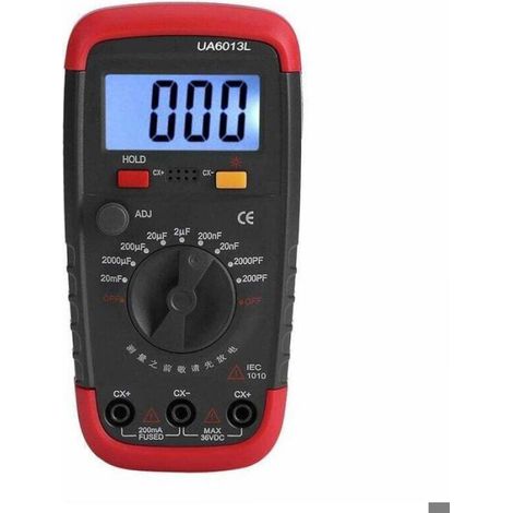 Capacimetre - Testeur Condensateur Numérique 0,1 pF à 20000 µF - Rétroéclairage LCD - Précision ±0,5 % - Manuel - 1 Pièce (1/5)