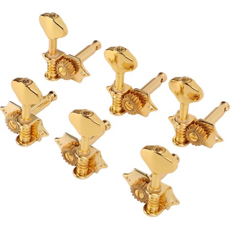Clé de réglage pour guitare, 3 gauche 3 droite, engrenage 1:18, durable et facile à monter, pièces d'instrument en or (1/5)