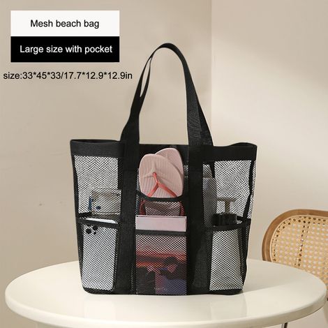 Sac De Rangement Douche En Maille - Portable - Suspendu - Séchage Rapide - Pour Salle De Bain Gym Voyage Camping - 33 X 33 X 45 Cm - 1 Pièce (1/4)