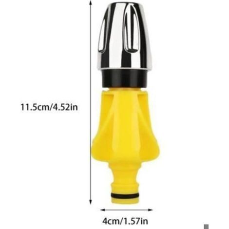 Buse de tuyau d'arrosage - Réglable - Construction robuste - Jaune - Pour jardin (1/4)