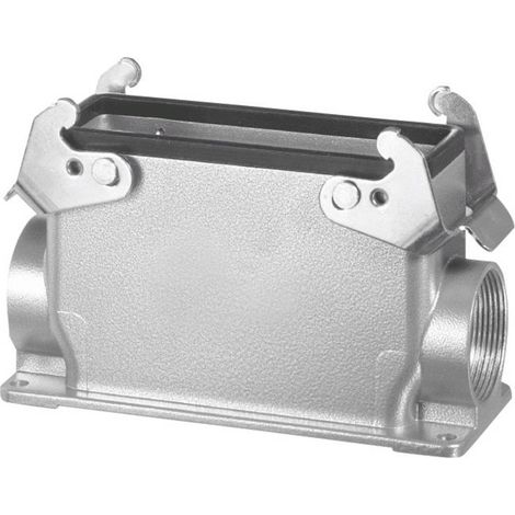 Amphenol C146 10N024 500 2 boîtiers de socle 1 sortie de câble, avec embout fileté, 2 barres transversales, forme haute (1/2)