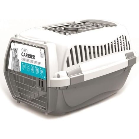 MPETS Cage de transport - Pour chien - M - Gris et blanc (1/3)