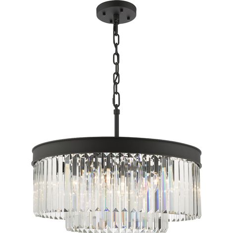 Dar Celeus Lustre 6 Lumières Anthracite & Cristal (1/5)